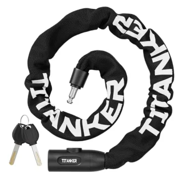 Titanker Heavy Duty Bicycle Lock Chain with Keys - 3 Feet Anti-Theft Lock for Bikes, Motorcycles, Do...