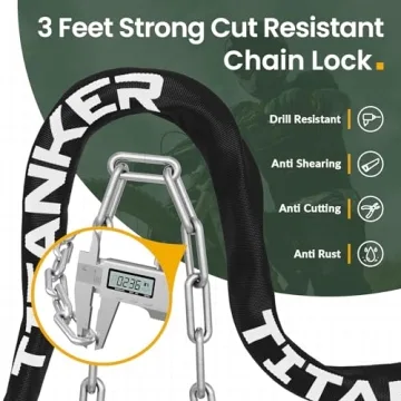 Titanker Heavy Duty 3ft Bicycle Lock for All Outdoor Use