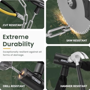 Titanker Heavy Duty 3ft Bicycle Lock for All Outdoor Use