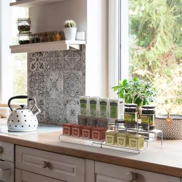 Deco Brothers Spice Rack Expandable Shelf Organizer