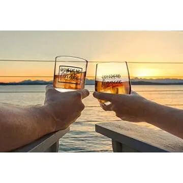 ZUUO Boyfriend and Girlfriend 11 oz Wine Whiskey Glass Gift Set - Engagement Gifts for Couples Fiance Fiancee Him Her His Hers Glasses Mr Mrs Bride Groom, 2 Piece