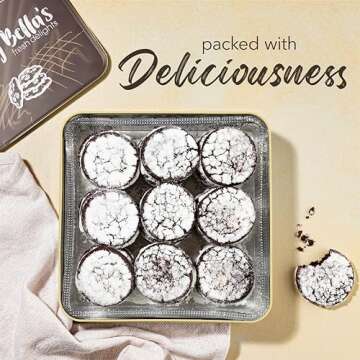 Valentines Gift Baskets, Holiday Chocolate Crinkle Cookie Gifts for Women, Gourmet Food Delivery for...