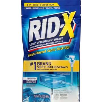 Rid-X Septic System Treatment, Septic Tank Treatment, 3-Monthly Supply Dual Action Septi-Pacs - 3.2 ...