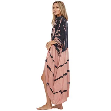 SHU-SHI Womens Loose Kimono Oversized Cardigan Casual Tie Dye Beach Coverups Plus Size