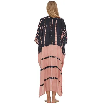 SHU-SHI Womens Loose Kimono Oversized Cardigan Casual Tie Dye Beach Coverups Plus Size