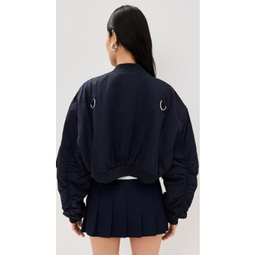Stylish MOON RIVER Navy Bomber Jacket for Women