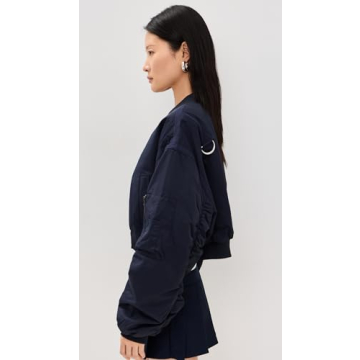 Stylish MOON RIVER Navy Bomber Jacket for Women