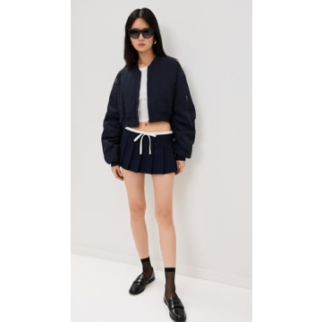 Stylish MOON RIVER Navy Bomber Jacket for Women