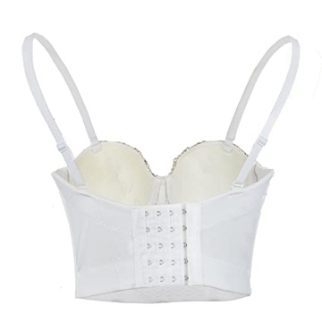ELLACCI Beaded Rhinestone Bustier Top Elegant Adjustable