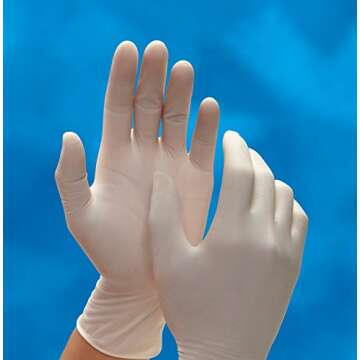 Adenna Handy Guard 4 mil Latex Powder Free Gloves (White, Large) Box of 100