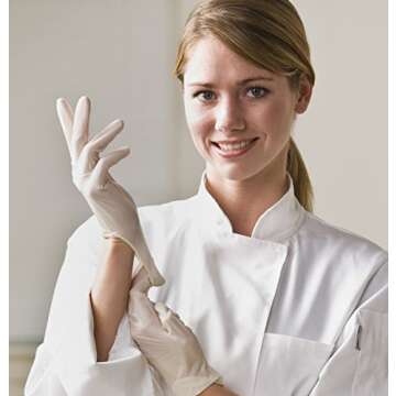 Adenna Handy Guard 4 mil Latex Powder Free Gloves (White, Large) Box of 100