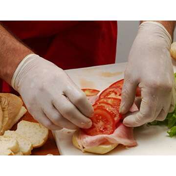 Adenna Handy Guard 4 mil Latex Powder Free Gloves (White, Large) Box of 100