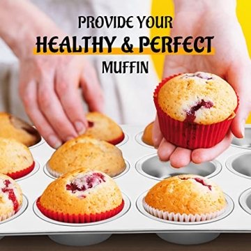 Premium E-far Stainless Steel Muffin Pan 12-Cup Set