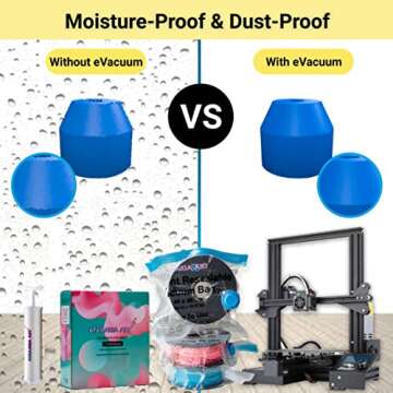 ATARAXIA ART Filament Storage Bag kit 41pcs,1 Bag Store 2 Spool Total 20, Box 10 Bags/Desiccant/Clip/Humidity Indicator Card/Hand Pump, Vaccum Seal PLA Storage Rack or Using After Filament Dryer Box