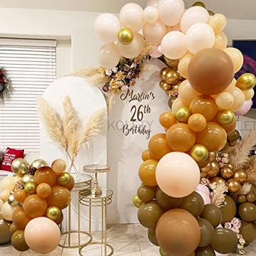 137pcs Pastel Brown Balloon Arch Kit for Celebrations