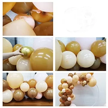 137pcs Pastel Brown Balloon Arch Kit for Celebrations