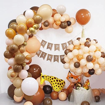 137pcs Pastel Brown Balloon Arch Kit for Celebrations