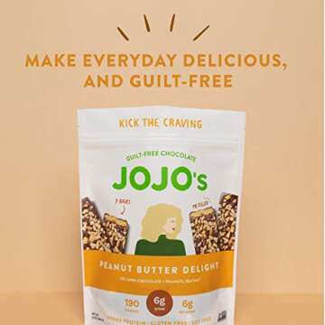 JOJO's Guilt-Free Peanut Butter Delight Dark Chocolate - 7 Bars