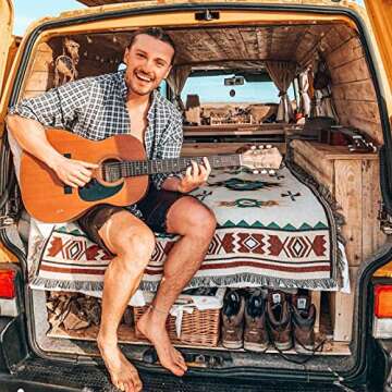 Native American Decor Native Throw Blanket,Aztec Blanket Aztec Throw Blanket,Western Decor Western Blanket Throw, Boho Throw Blanket Bohemian,Beige Turqoise Wall Tapestry,50 * 70