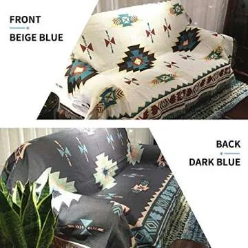 Native American Decor Native Throw Blanket,Aztec Blanket Aztec Throw Blanket,Western Decor Western Blanket Throw, Boho Throw Blanket Bohemian,Beige Turqoise Wall Tapestry,50 * 70