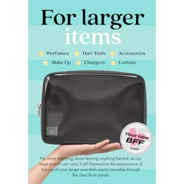 Embla Clear Cosmetic Bag - Stylish Makeup Organizer