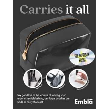 Embla Clear Cosmetic Bag - Stylish Makeup Organizer