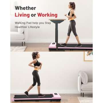 Gywowken Walking Pad, 5MPH Under Desk Treadmill for Home Office, Quiet<45dB, Portable Mini Small Wal...