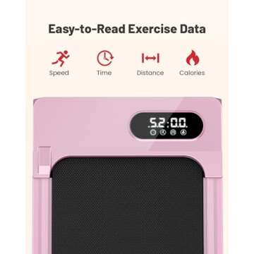 Gywowken Walking Pad, 5MPH Under Desk Treadmill for Home Office, Quiet<45dB, Portable Mini Small Walking Pad with Remote Control, LCD Display, 300 LB Capacity, Pink