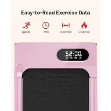 Gywowken Walking Pad, 5MPH Under Desk Treadmill for Home Office, Quiet<45dB, Portable Mini Small Walking Pad with Remote Control, LCD Display, 300 LB Capacity, Pink