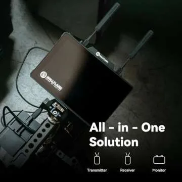 Hollyland Pyro 7 Wireless Video Transmitter & Receiver & 7 inch Camera Field Monitor HDMI & SDI 1300ft Range, 60ms Latency Auto Dual-Band Hopping with Waveform, LUTs, Recording, Vector Scope,Solo kit
