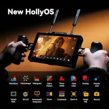 Hollyland Pyro 7 Wireless Video Transmitter & Receiver & 7 inch Camera Field Monitor HDMI & SDI 1300ft Range, 60ms Latency Auto Dual-Band Hopping with Waveform, LUTs, Recording, Vector Scope,Solo kit