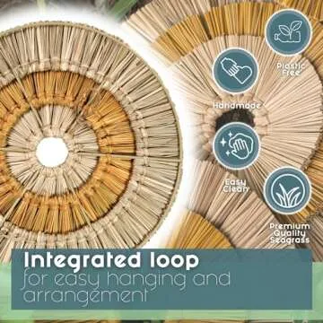 Maraa Wall Basket Decor Set - Eco-Friendly Home Art