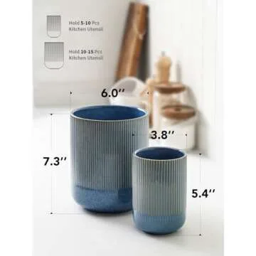 LE TAUCI Utensil Holder Set for Kitchen & Home Decor