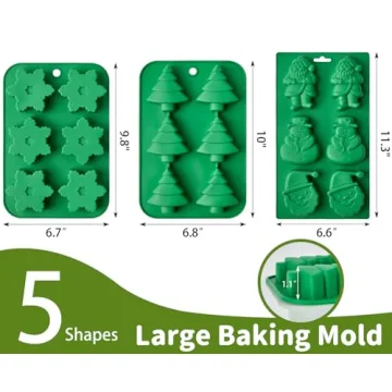 JOERSH 3PCS Silicone Baking Molds for Creative Treats