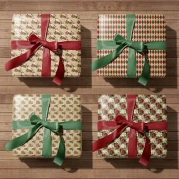 Stunning FIEHALA Brown Christmas Wrapping Paper 12 Pcs