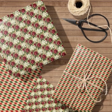 Stunning FIEHALA Brown Christmas Wrapping Paper 12 Pcs