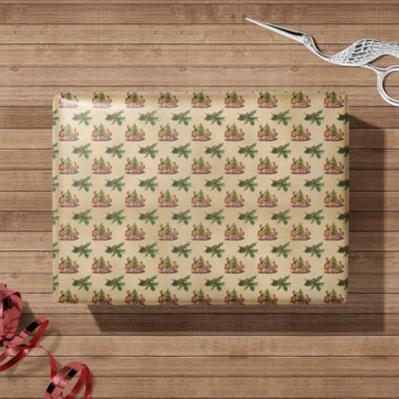 Stunning FIEHALA Brown Christmas Wrapping Paper 12 Pcs