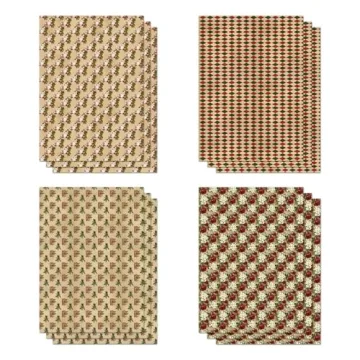 Stunning FIEHALA Brown Christmas Wrapping Paper 12 Pcs