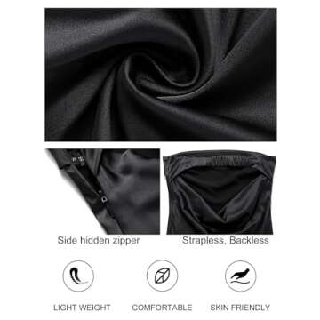 MEROKEETY Women 2025 Summer Strapless Satin Tube Bodycon Backless Wedding Guest Maxi Dress