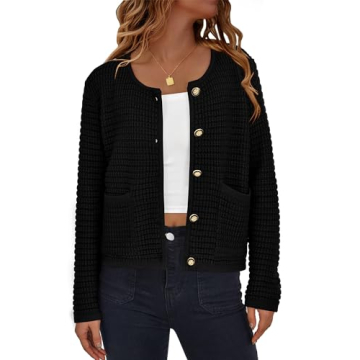 BTFBM Women Chunky Knit Cardigan Sweater Stylish Outerwear