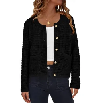 BTFBM Women Chunky Knit Cardigan Sweater Stylish Outerwear