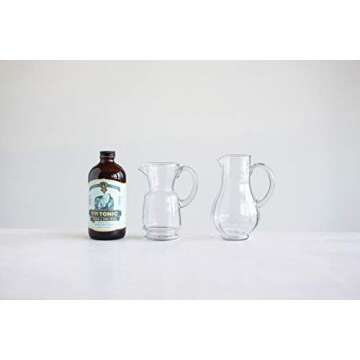 Creative Co-Op Hand-Blown Glass Pitcher, 24 oz, Clear