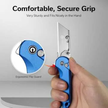 CIVIVI Folding Utility Knife Box Cutter, Elementum Utility Pocket Edc Knife with 3Pcs Extra Razor Blades, Three Ways to Open, Ideal Gifts for Men Women C23039B-2