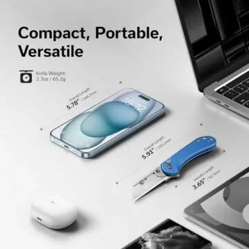 CIVIVI Folding Utility Knife Box Cutter, Elementum Utility Pocket Edc Knife with 3Pcs Extra Razor Blades, Three Ways to Open, Ideal Gifts for Men Women C23039B-2