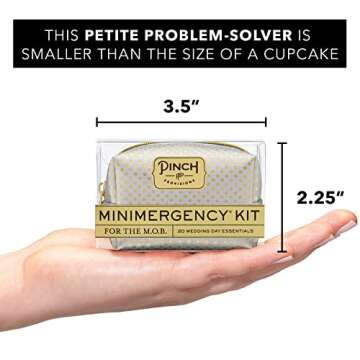 Pinch Provisions Minimergency Kit for M.O.B, Gold, includes 20 Must-Have Emergency Essential Items for The Big Day, Compact, Multi-Functional Zipper Pouch, Perfect Survival Kit for Mother of Bride