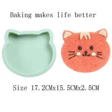 SHANIABELLE 4Pcs Layer Cake Pans Set, 6 Inch Rainbow Cake Baking Pans,Silicone Cake Molds for Pizza Vegetable Pancake Quiche and Resin Crafts (Cat)