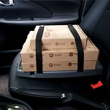 SEVEN SPARTA Food & Drink Tray for Car with 5 Compartments Organizer, Hooks, Anti-Slip Silicone Strip & Straps Passenger Seat Food Tray for Car