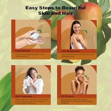 Pure Raw Mango Butter 16 oz for Skin and Hair Care