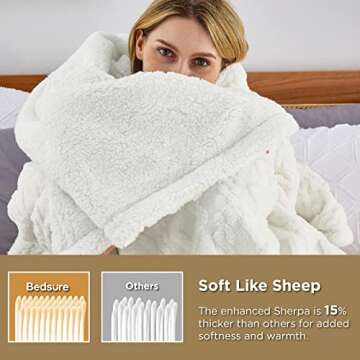 Bedsure King Size Sherpa Blanket - Stylish and Cozy