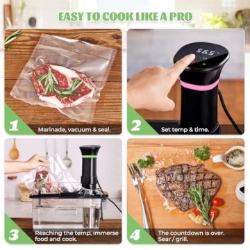 Vpcok Sous Vide Cooker with Recipe Book and Digital Display